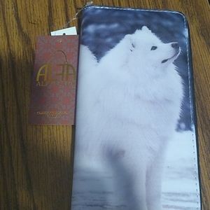 Alfa Bags wallet white dog NEW